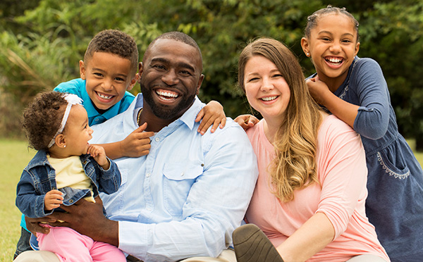 Young family with kids